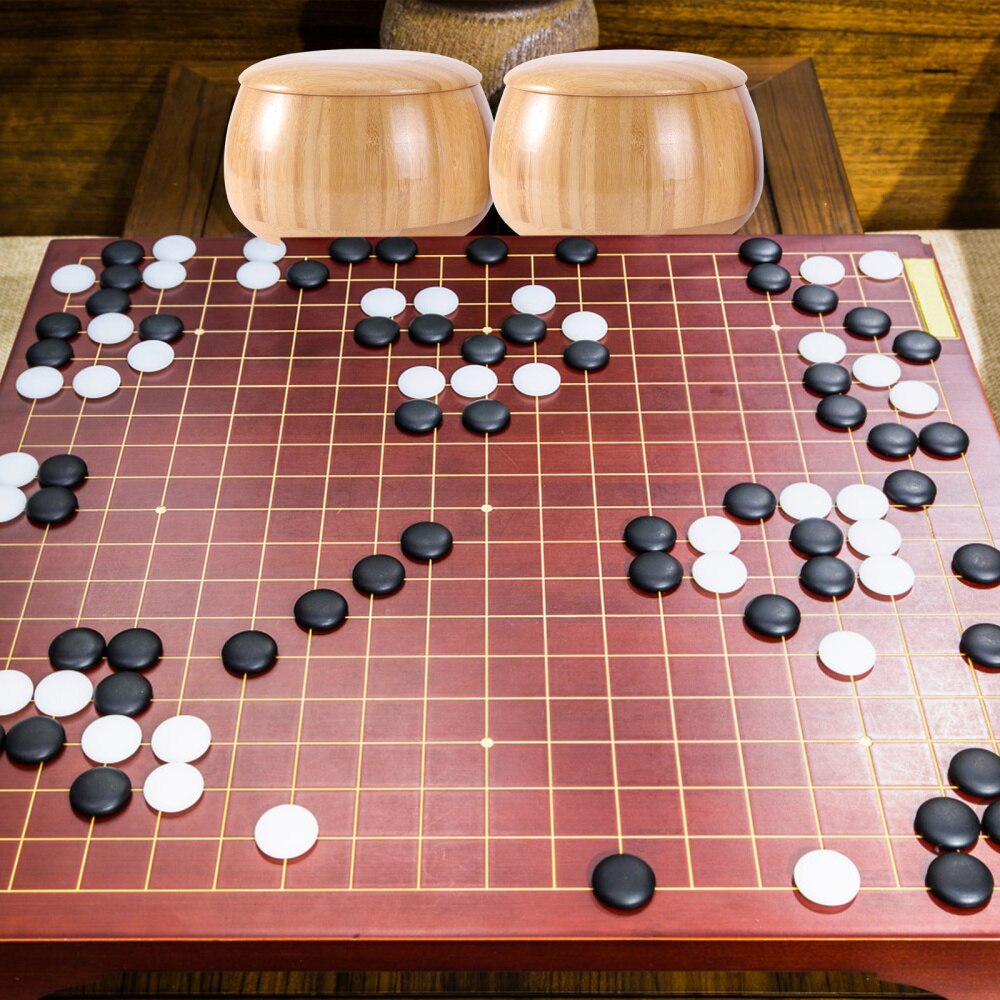 2pcs/Set Go Chess Pieces Storage Pot Wooden Go Game Canister for Storage