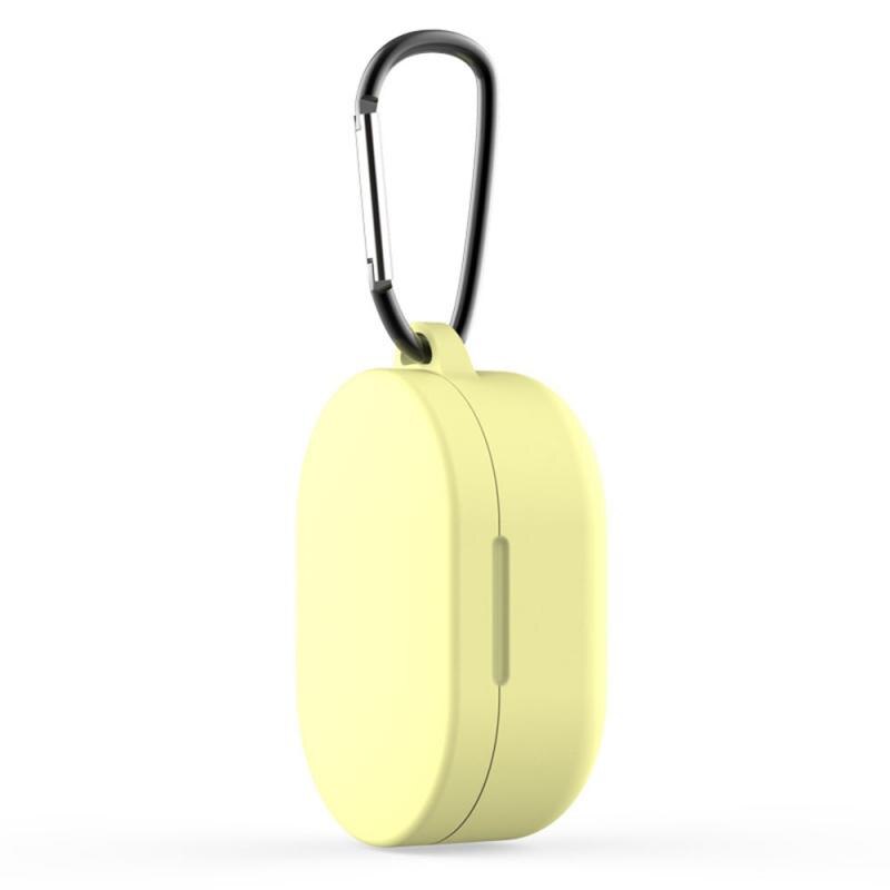 Silicone For Redmi Airdots Case Protective Cover With Hook For Xiaomi Mi Redmi AirDots 2 Cover Earphone Wireless Charging Box: Yellow and Hook