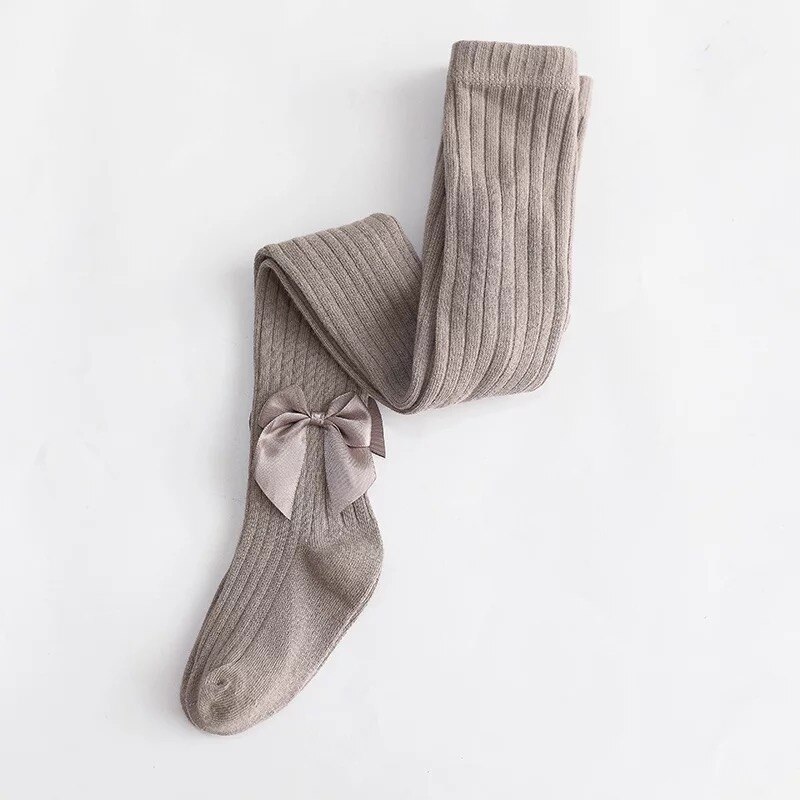 freundlicher Strumpfhosen Bowknet Prinzessin Baby Strumpfhosen Frühling Herbst Mittel Dicke Gekämmte Baumwolle Strumpfhosen Für Mädchen Strumpf: Kaffee groß bowtight / 6-8T