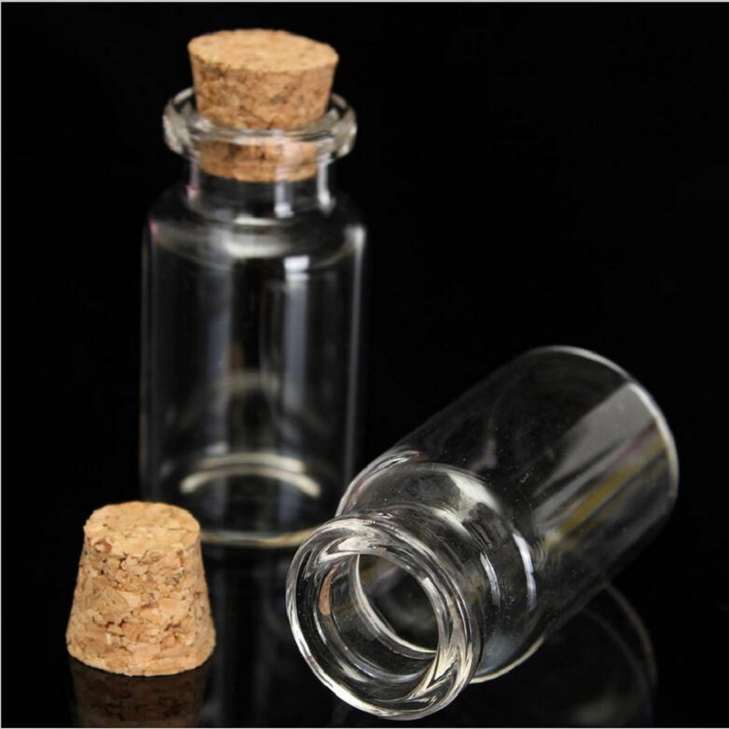 5 piezas 5ml 10ml 15ml 20ml frascos de vidrio tapón de corcho adornos contenedor Mini deseo botellas vacaciones boda hogar Decoración tarros