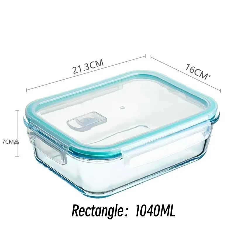 Glass Food storage Side dish meal prep airtight tupper Sealed containers preservation kitchen organizers bento lunch box: GRAY