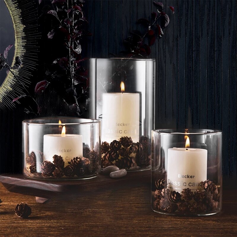 WEKADRIN Glas Kerzenschutz - Zylindrischer Windschutz 15x10cm