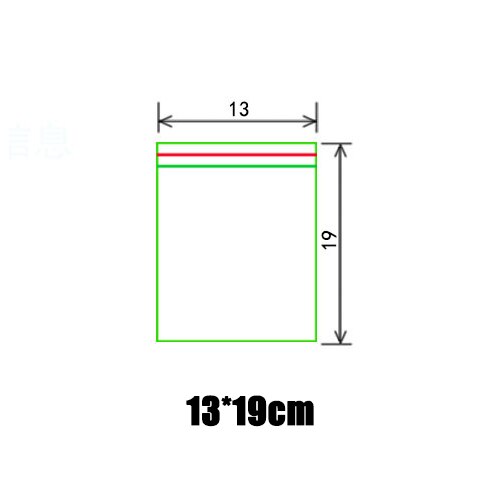 100 Stks/pak Kleine Zip-Lock Plastic Zakken Hersluitbare Transparante Tas Schoen Zak Vacuüm Opbergtas Poly Clear Zakken Dikte 0.05mm: 100pcs-13cm x 19cm