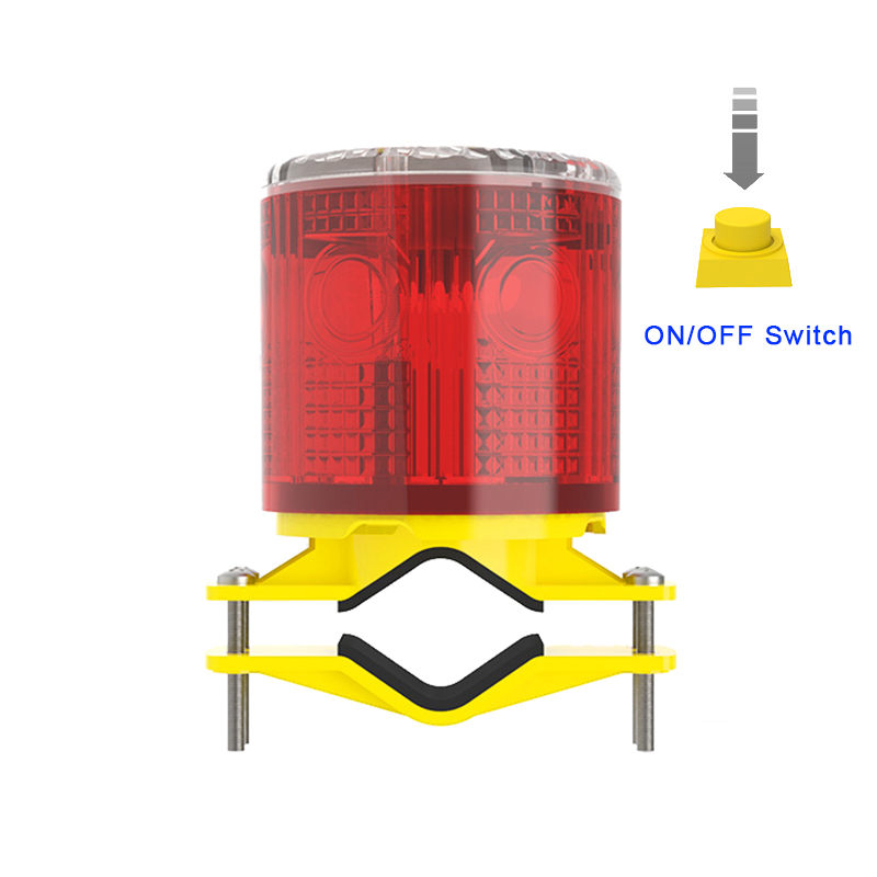 Rain-proof Optical Controlled Solar Powered Warning Alarm Lamp Safety Signal Traffic Light 6 LED 800mAh With ON/OFF Switch