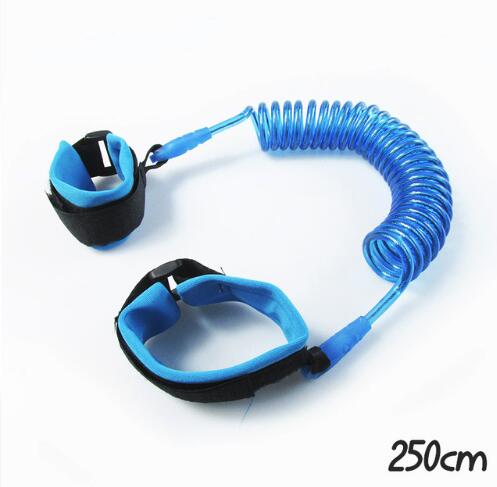 Maluch dziecko dzieci szelki bezpieczeństwa skaleczenie ciągle smycz dla dzieci chroniący przed zgubieniem połączyć nadgarstka rozwijana smycz: niebieski 250cm