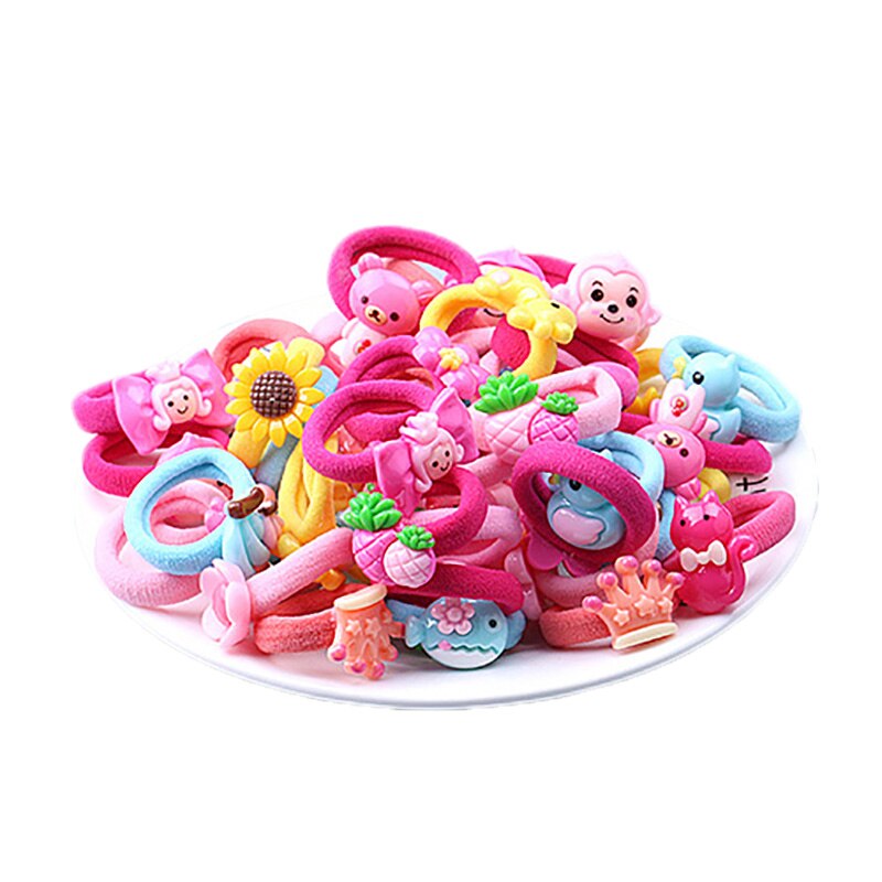 10Pcs/Set Candy Baby Girl Hair Band For Little Girls Children Elastic Hair Ropes Rubber Band Headwear Baby Hair Accessories