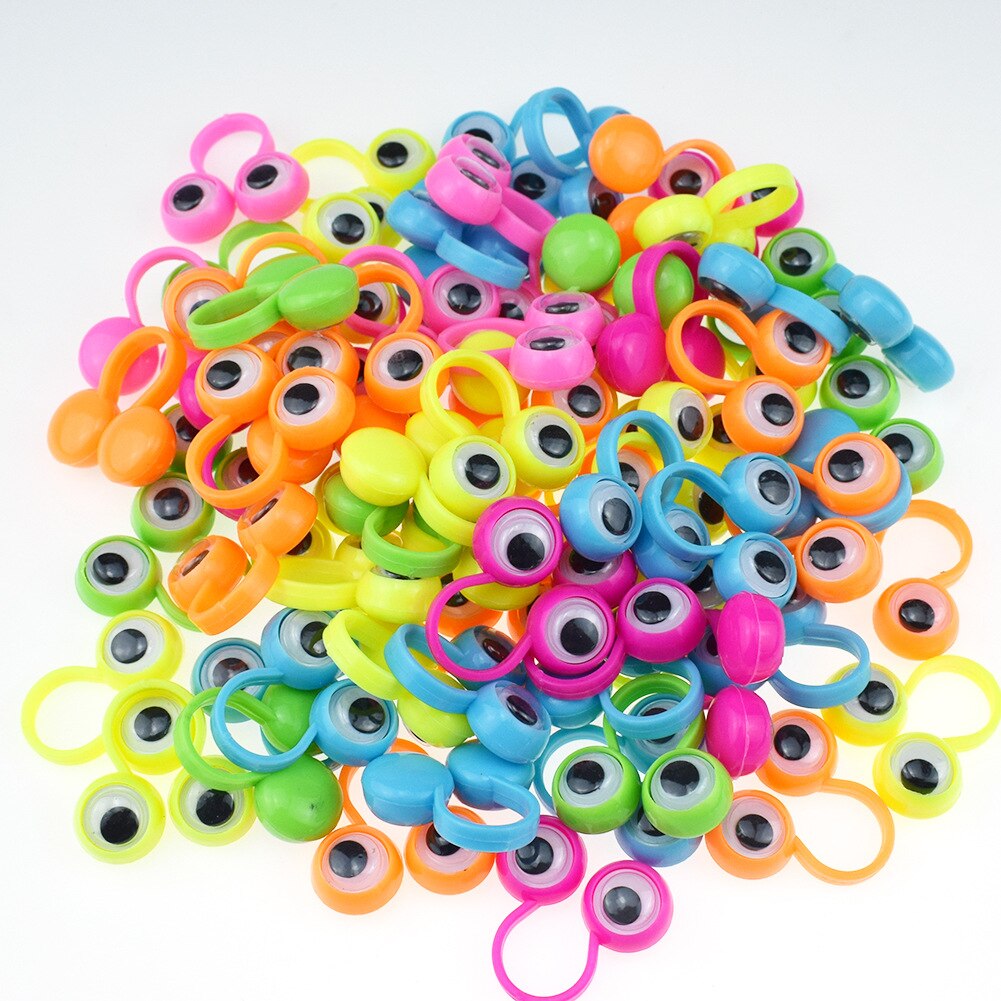 Eye Finger Puppet Plastic Rings with Wiggle Eyes Finger Spies for Birthday Party Kids Gags & Practical Jokes Toy