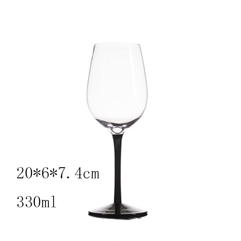 Copa de vino tinto de cristal de tallo negro, copa de vino de Brandy corta duradera, copa de vino europea de Burdeos, copa de borgoña para el hogar: 330ml