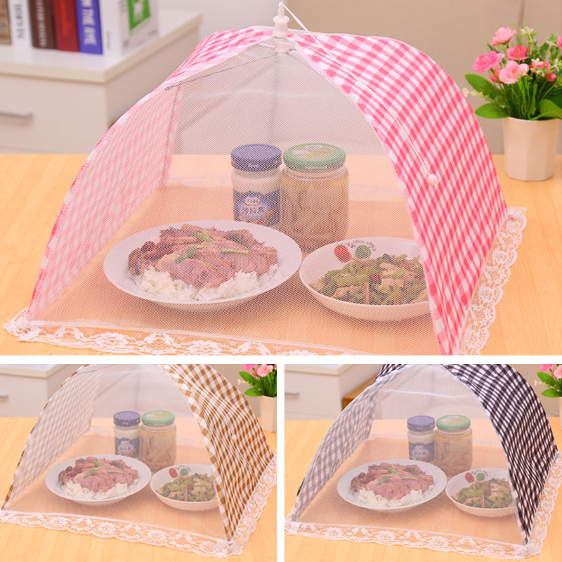 12 Inch Opvouwbare Keuken Mesh Voedsel Deksel Paraplu Hygiëne Rooster Schotel Cover Voor Anti Fly Mosquito Stof Bbq Picknick Keukengerei