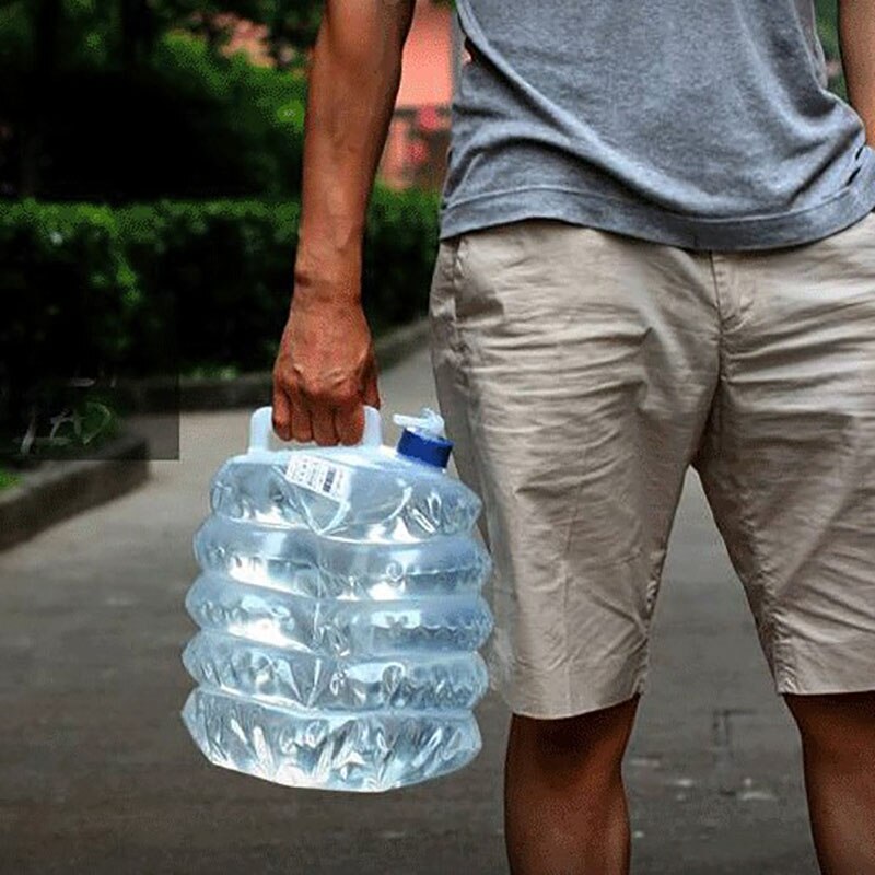 Contenedor de agua plegable de 5L y 15L, bolsas de agua plegables para exteriores, portátil, para acampar, senderismo, viaje, supervivencia, bolsa de almacenamiento de agua