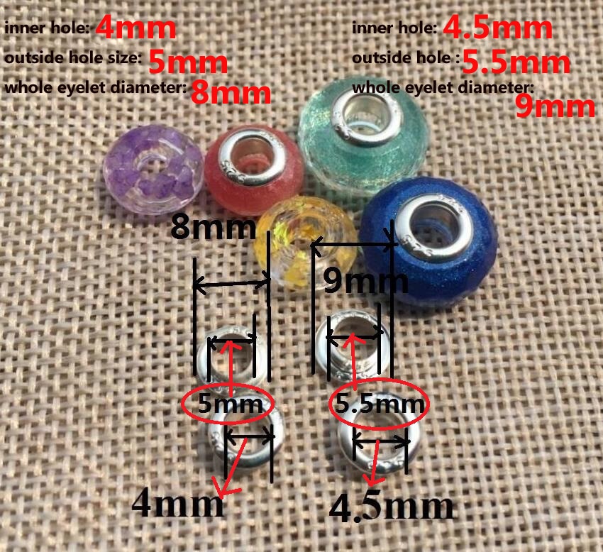 300 teile/los 4mm/4,5mm See Silber Überzogene 925 ösen passen für groß See perlen handwerk schmuck erkenntnisse