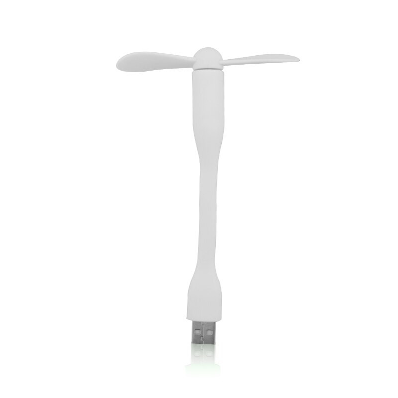 Mini USB Fan Flexible Portable Bendable Removable Ventilador USB Gadget Low Power Gadgets for Powerbank for PC for laptop OTG: White