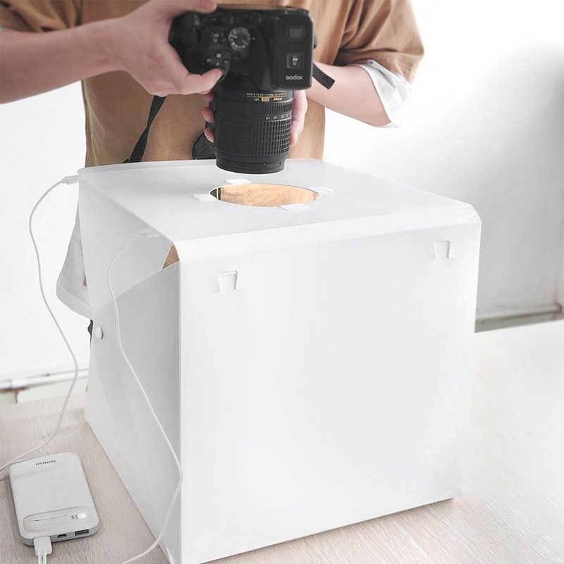 Fotografie Box 44x44CM - Opvouwbare Studio Light Box Met Dimbare LED Kleuren Voor Productfotografie