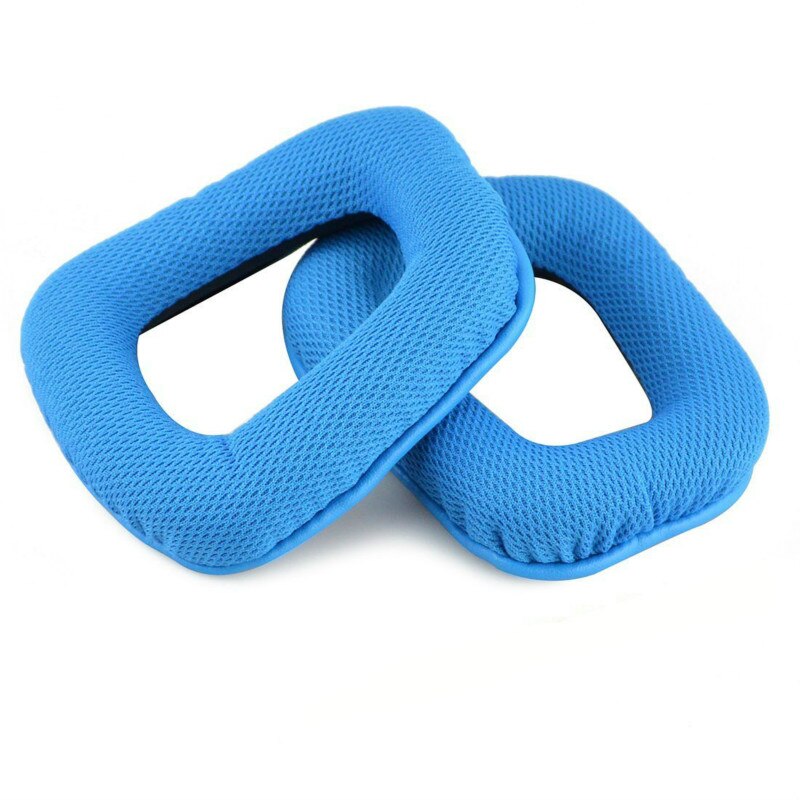 Replacement Earpads Ear Pads Cushions for Logitech G930 G430 F450 Surround Sound Gaming Headset headphones: Blue Fabric pads