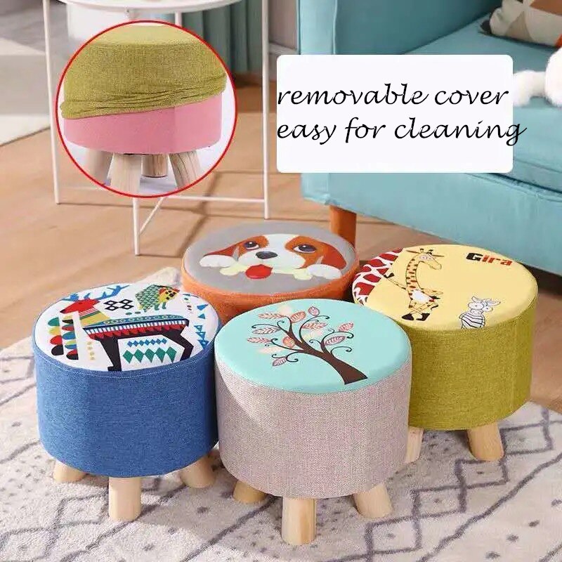 Hause Sofa Runde Hocker Tuch Kunst Wohnzimmer Tee Tisch HüGel Holz Kreative Kleine Fuß Hocker Sattel freundlicher Hocker Bank