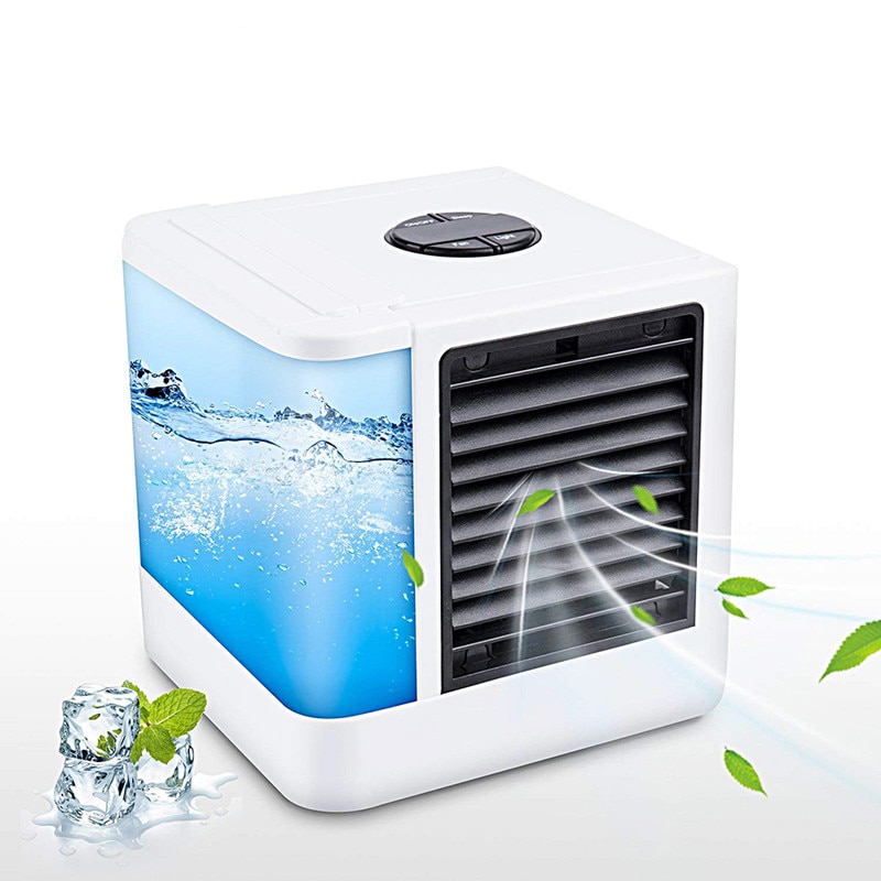 7 Kleur Lichten Mini Airconditioner Apparaat Fans Usb Draagbare Luchtkoeler Luchtbevochtigers Tafel Ventilator Voor Thuis Kantoor Koel