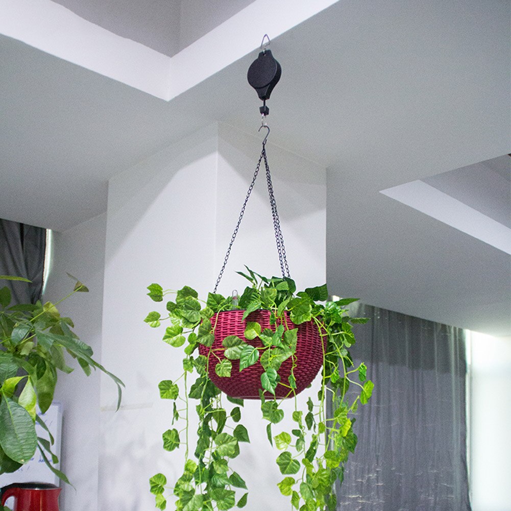 Retractable Hanging Plant Potted Telescopic Hook Garden Orchid Pots Pulley Pull Down Hanger Bird Cage Free Wheeling Lifting Hook