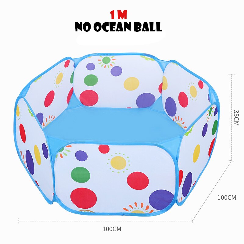 3 in 1 Ball Pit Baby Toys Ocean Ball Pool Toy Tent with Tunnel Basket Indoor Outdoor Toys for Baby Children: 1m no backet