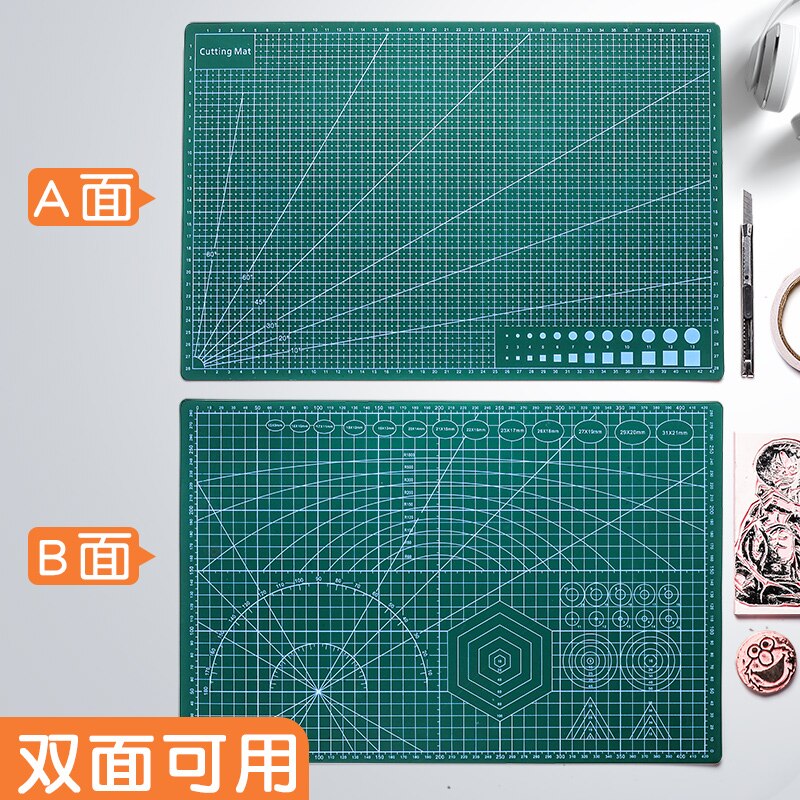 Cutting Mats A3&A4 Grid Double-sided Plate/PVC self-healing durable cutting pad/DIY rubber stamp leather carving pad