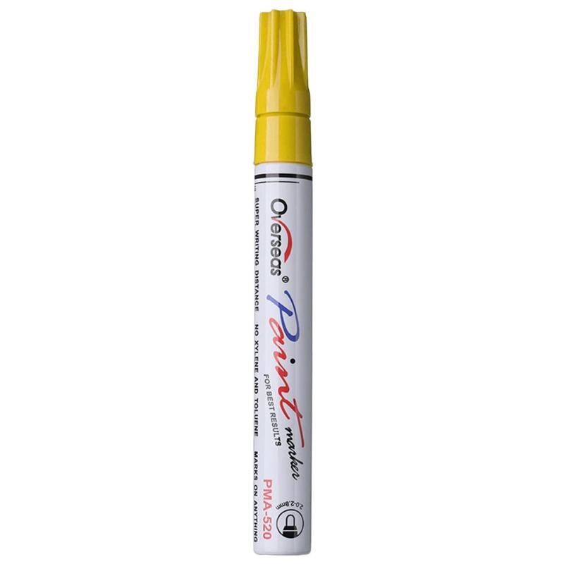 Auto Painting Tool Waterproof Car Tire Tread Permanent Paint Marker Pen Graffiti Oily Marker: Yellow