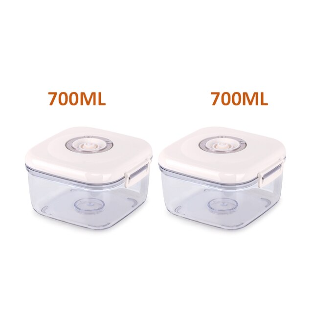Circle Rectangle Square Food Storage Vacuum Container Different Capacity Vacuum Sealer Box Kitchen Storage for Vacuum Sealer: 700ML700ML