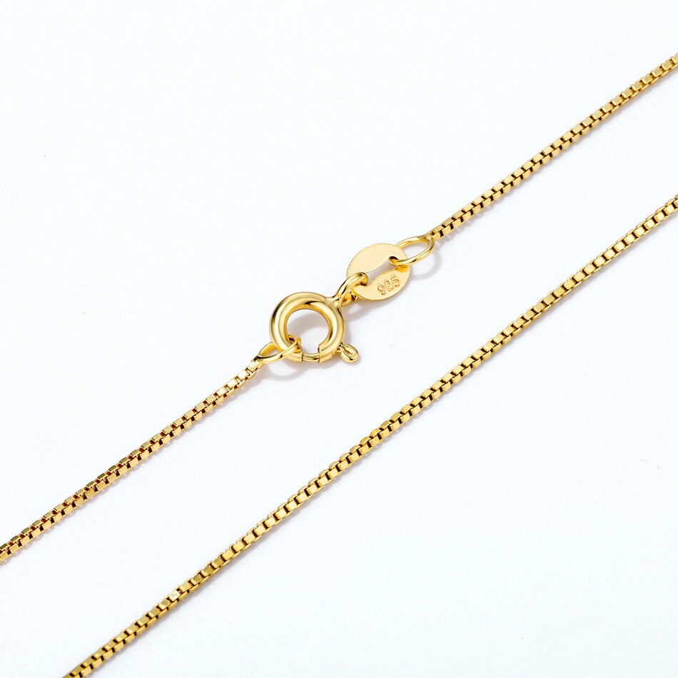 ALLNOEL 925 Sterling Silber Halskette Kette Gold Überzogene 925 Silber Schlange Kette Vergoldung Kette Für Jeden Anhänger 400MM + 50MM