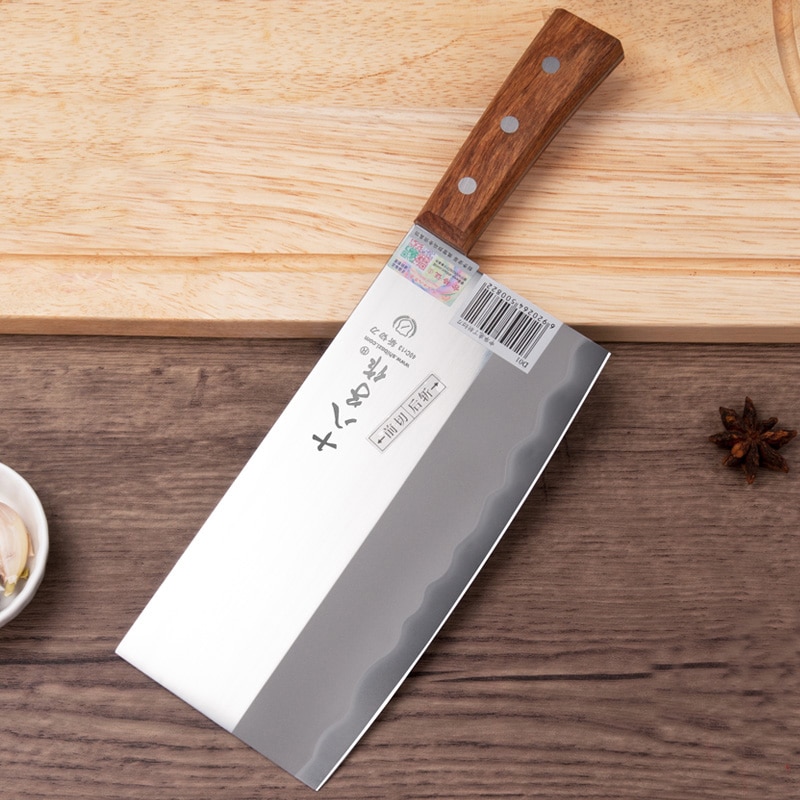 Japan køkken køkkenknive træhåndtag kød frugt grøntsag fisk slagterkniv kinesisk spaltemaskine med høj kulstofkniv knivkniv
