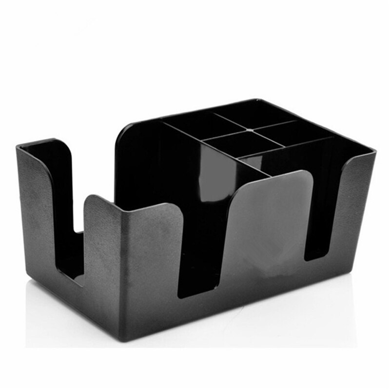 Zwart Commerical Plastic Bar Caddy Organizer Zwart Met 6 Vakken Tissue Houder Tissue