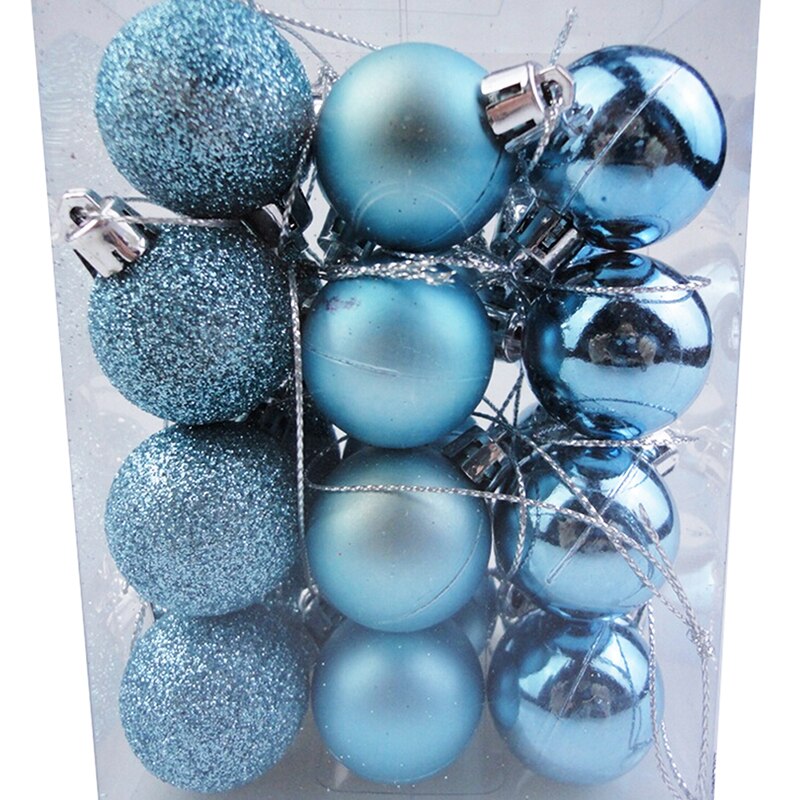 24pcs plastic kerstballen 3cm kerstboom licht decoratie bal huis Christmas party decorations: Lake Blue