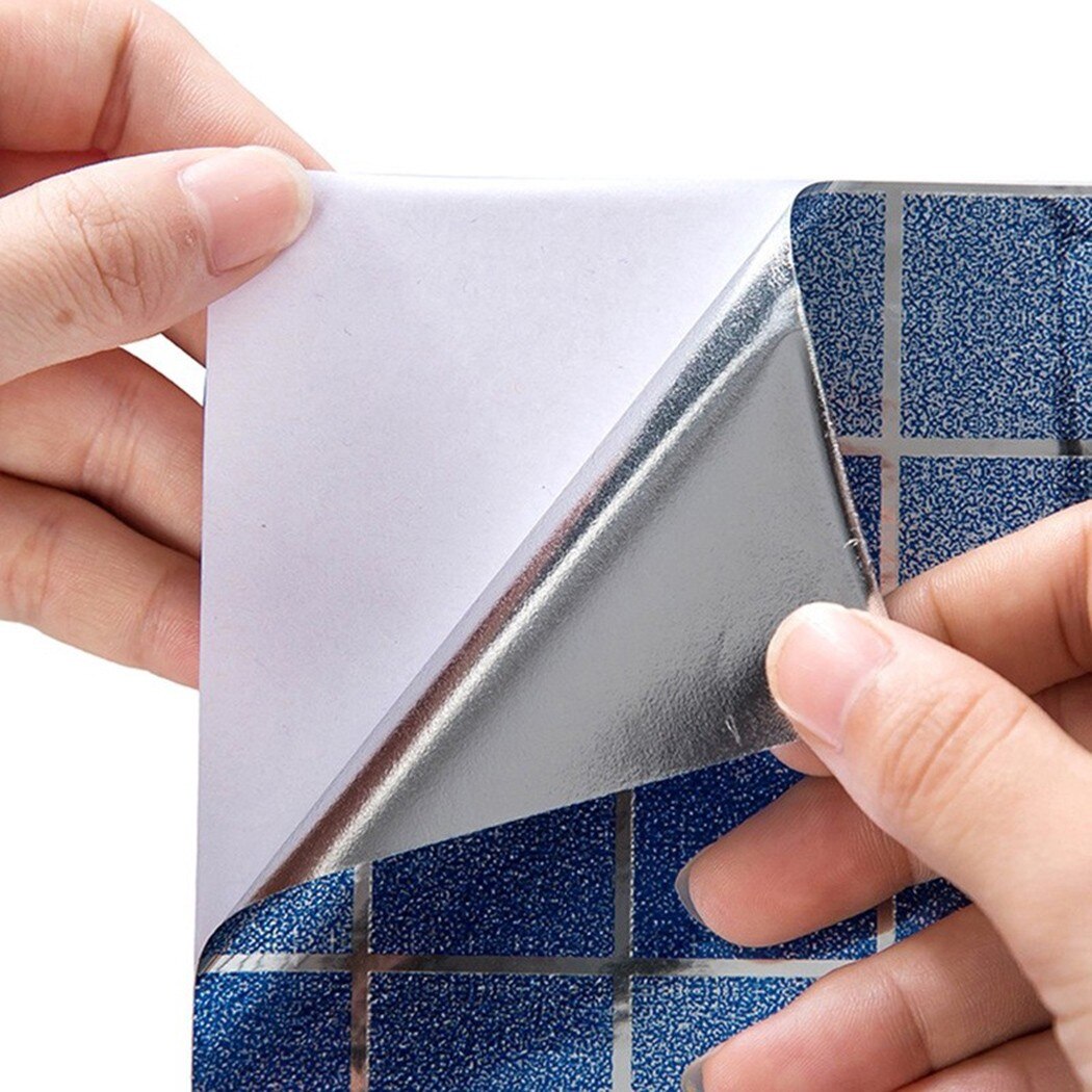 Kitchen Oil Proof Sticker 70*45Cm Aluminum Foil Oil Heat Anti Adhesive Cupboard Splash Protector Wall Oil-proof Kitchen Supplies