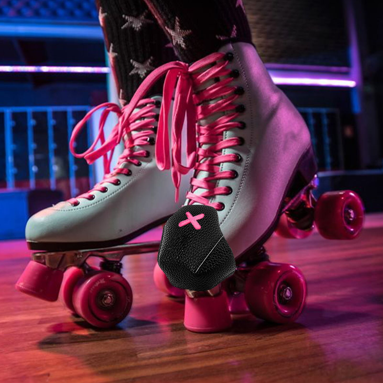 1 Pair Toe Cap Guards Protectors PU Leather Roller Skate Toe Cap Protectors With 4 Holes For Roller Skate Outdoor Training Gym