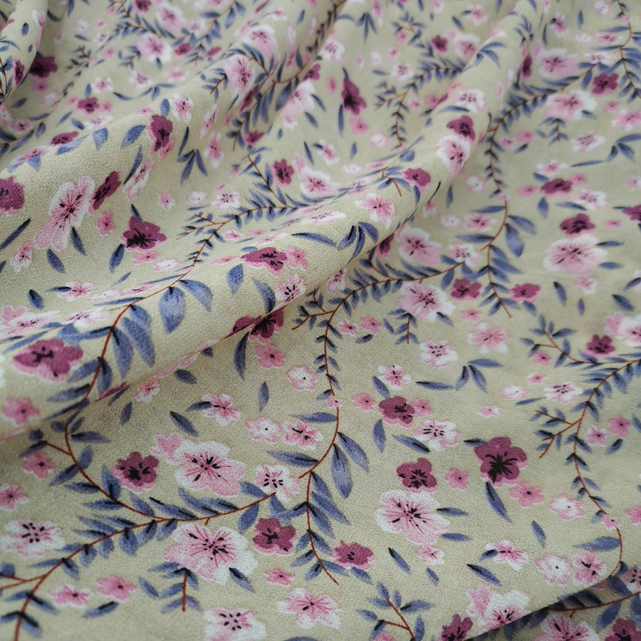 Chiffon Fabric for Dress ON Floral Sewing Craft Material