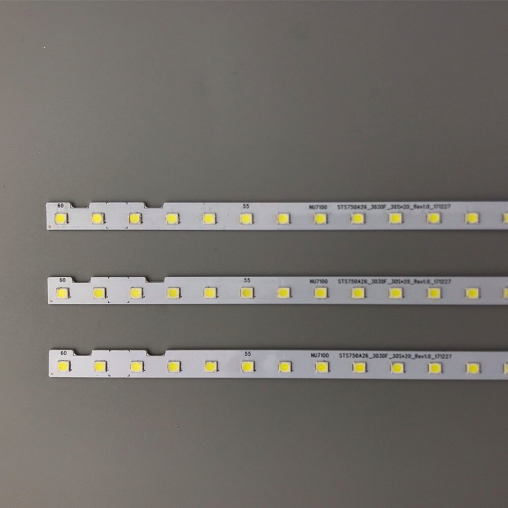 Tira de luces LED de retroiluminación, accesorio para Samsung 75NU7100 sts750a26 _ 3030f UE75NU7170 UE75NU7105 UN75RU7100 sts750a26 _ 3030f, 3 unidades