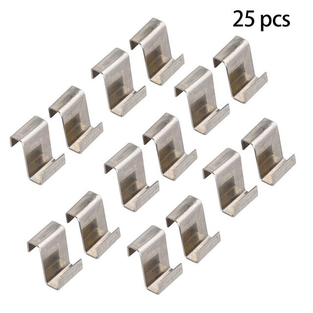 Greenhouse Glazing Clips Z-Type Glass Clips Spring Wire Spares Greenhouse Glass Overlap Clips Fixing Clamp Tool Garden Supplies: 25PCS