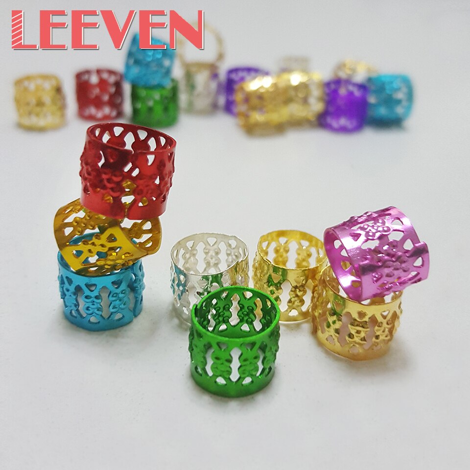 200 unids/lote de cuentas para rastas, , Micro anillo de agujero trenzado, Color rojo, dorado, plateado, mezclado, para el pelo, anillos para rastas
