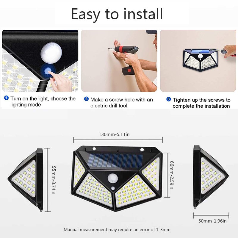 1/2/4PCS Solar Lichter Im Freien Wasserdichte Wand Lampe PIR Motion Sensor 100LED Solar Powered Straße Licht für Garten Hof