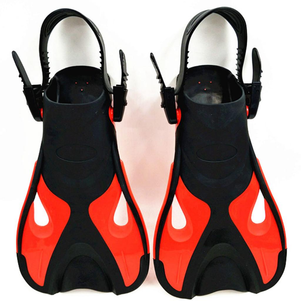 1 Pair Universal Kids Swim Fins Floating Training Fins Flippers with Adjustable Open Heel for Swimming Diving Water Sports: Red