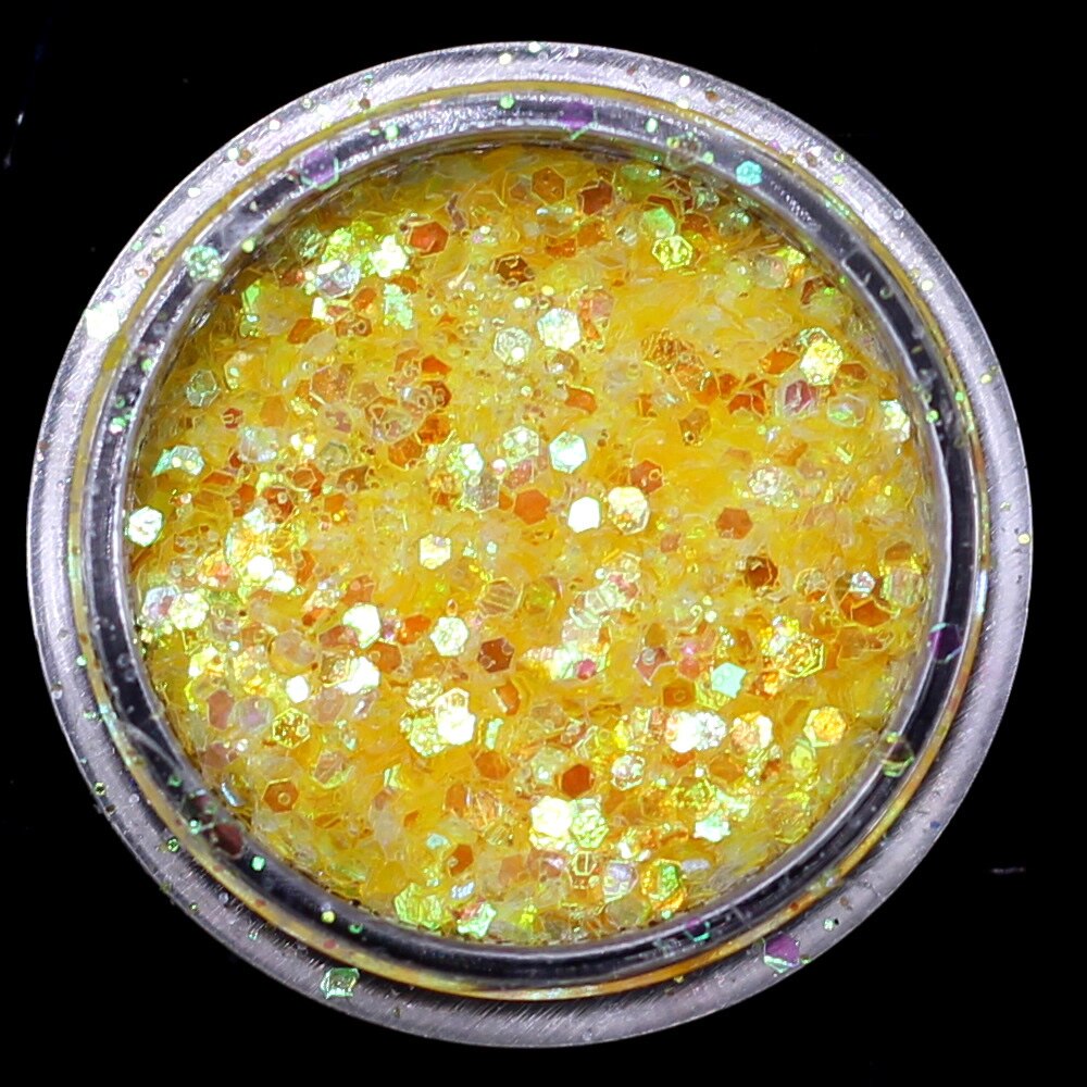 1 pièces AB ongle paillettes paillettes étoile lune coeur ongle Gel rond ongle paillettes holographique Pigment Nail Art décoration m3a505: Gris