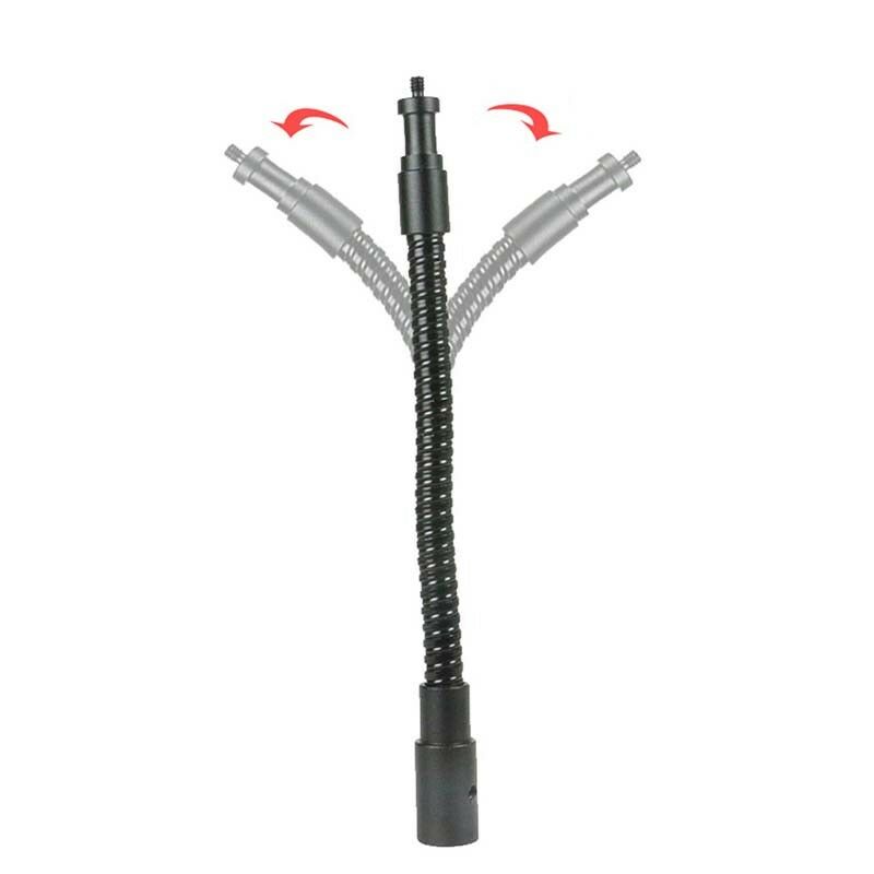 27cm Flexible Metal Tube 1/4&quot; Adapter Screw Light Stand Extension Arm Tripod