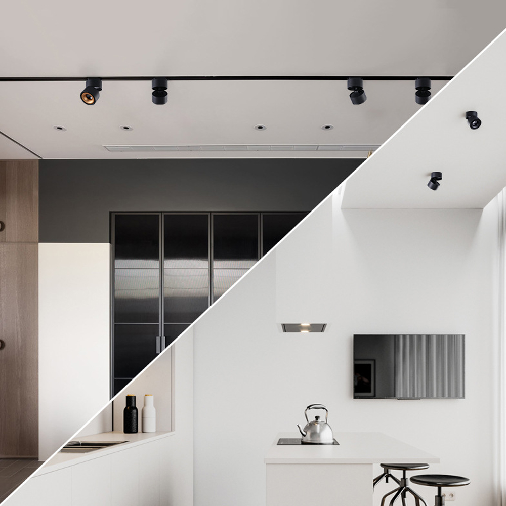 Luz de pista led 7w 10 15 cob trilho holofote lâmpada de alumínio trilho luminária superfície montada downlights spot light