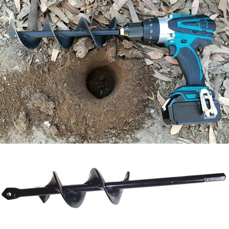 4 Sizes Garden Auger Drill Bit Tool Spiral Hole Digger Ground Drill Earth Drill For Seed Planting Gardening Fence Flower Plante