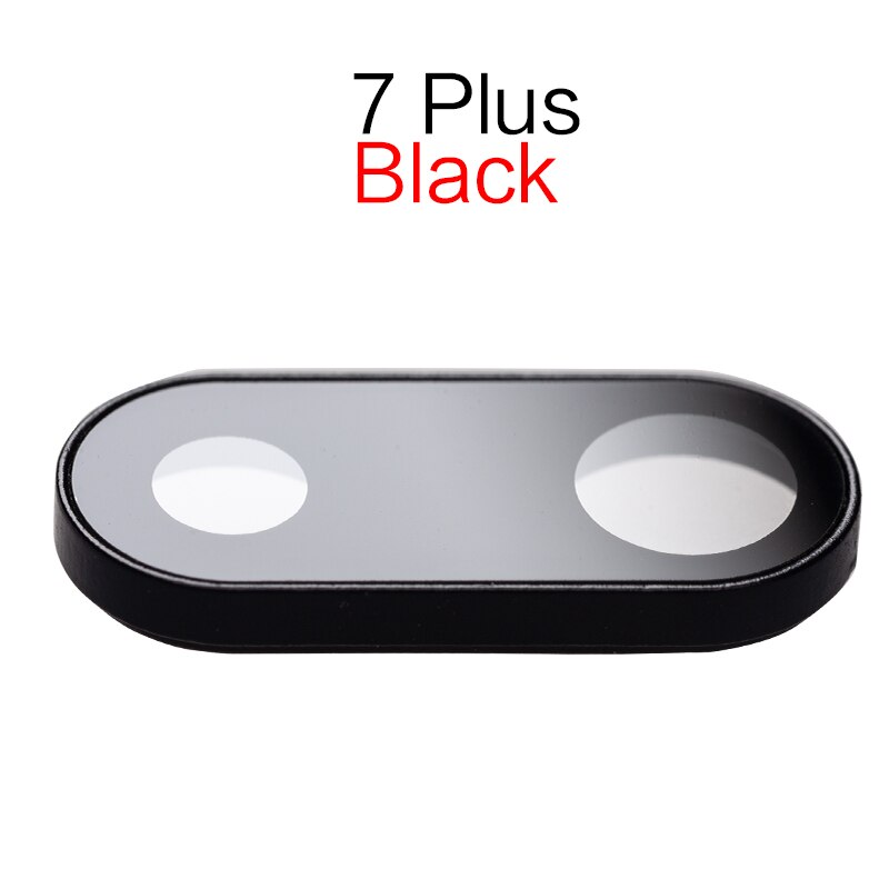 1 sztuk tylna kamera szklany obiektyw pierścień Bezel pokrywa uchwyt dla iPhone 7 8 Plus X obiektyw części zamienne: For 7 Plus Black