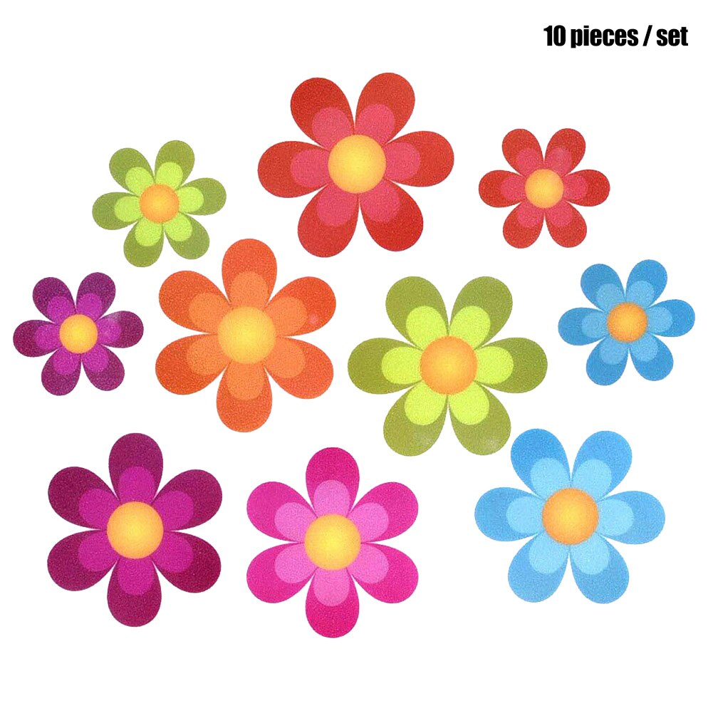 Newly Non Slip Bathtub Stickers Bathroom Adhesive Flower Decals for Bath Tub Stairs Shower Room VA88: 10pcs