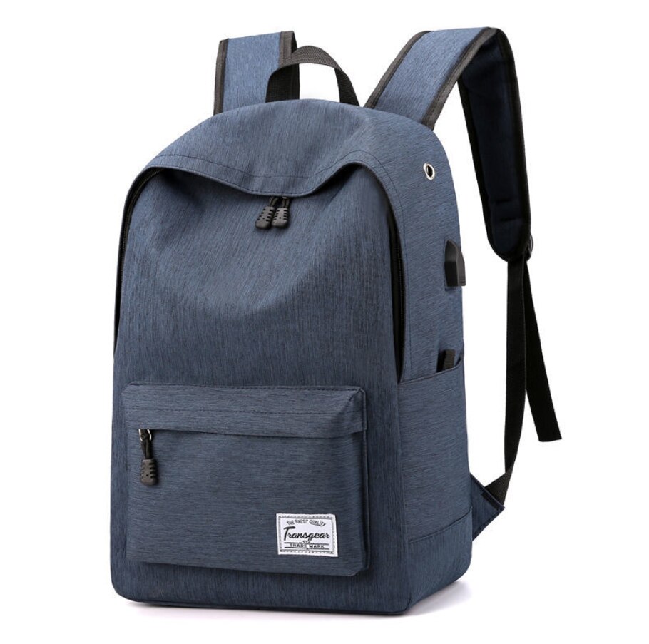 high school Backpack for Men Student School Backpack Teenagers Girls Boys Book bag large laptop backpack travel Mochilas: usb blue