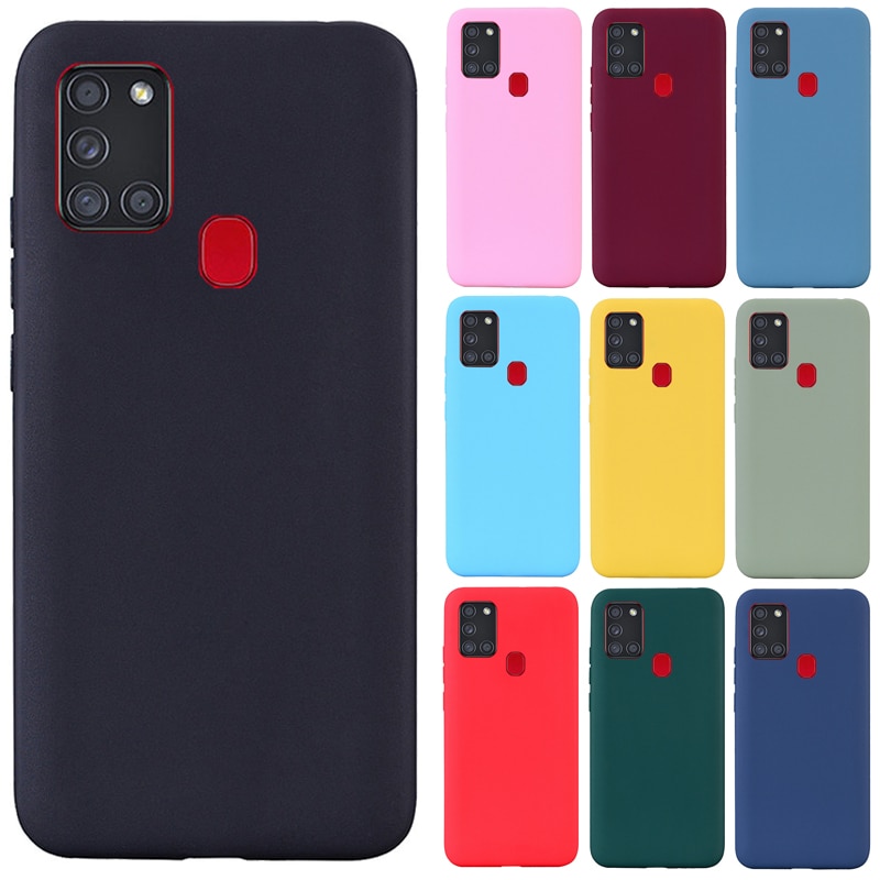 Funda de silicona TPU suave mate para Samsung Galaxy A21S A 21 S A21 S, carcasa trasera para teléfono