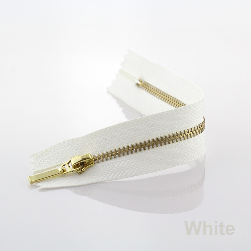 3Pcs 3 #15Cm Metalen Rits Messing Close-End Auto Lock Kleding Voor Naaien Ritsen: White