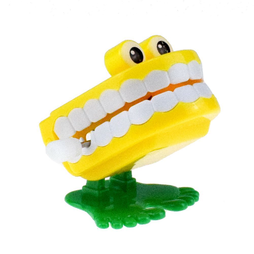 Novelty Funny Winding Spring-Winding with Eyes Jumping Teeth Ghost Teeth Halloween Christmas Small Toy: Yellow Jumping Ghost Teeth