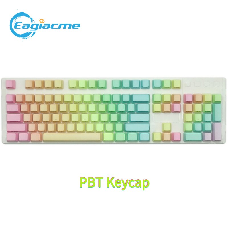 Teclas de gradiente PBT OEM para teclado mecánico, 104 teclas, grabado lateral opaco, teclas universales para teclado de juego, interruptor MX