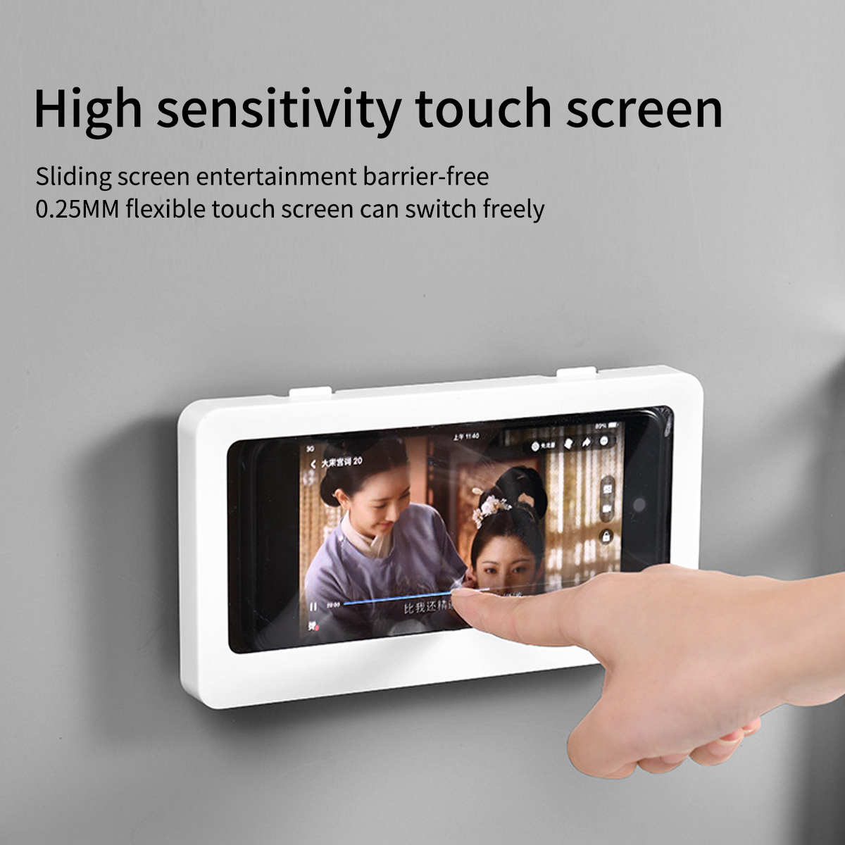 Telefoonhouder Badkamer Waterdicht Thuis Muur Telefoonhoesje Stand Box Zelfklevend Touchscreen Telefoon Shell Douche Afdichting Opslag