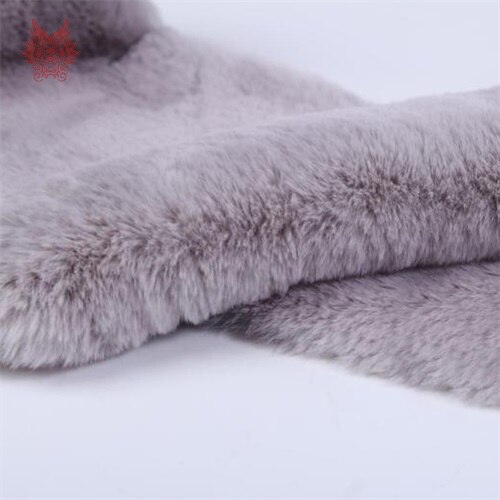 13 Kleuren Solid 2 Cm Faux Fur Stof Konijn Haar Pluche Imitatie Bont Stof Tissue Telas Tecidos Stoffen 160*50 Cm 1 Stuk SP4372: Grey per pic